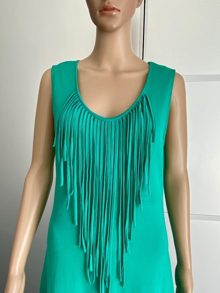 G386 Juffrouw Jansen:  mt. M=38/40 jurk groen, Kleding | Dames, Maat 38/40 (M), Ophalen of Verzenden, Zo goed als nieuw, Knielengte