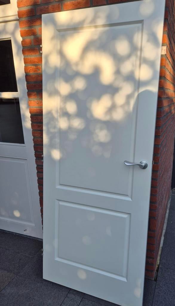 Massief Meranti binnendeur, Doe-het-zelf en Verbouw, Deuren en Horren, Ophalen, Gebruikt, Binnendeur, 200 tot 215 cm