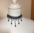 Elegante Victoriaanse Zwarte Choker Halsketting, Ophalen of Verzenden, Nieuw, Zwart, Overige materialen