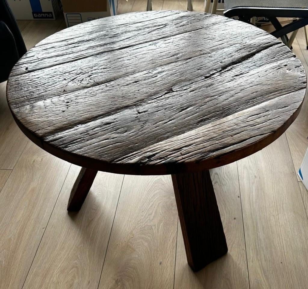 Massief houten salontafel, Huis en Inrichting, Tafels | Salontafels, Ophalen, Gebruikt, 50 tot 100 cm, 50 tot 75 cm