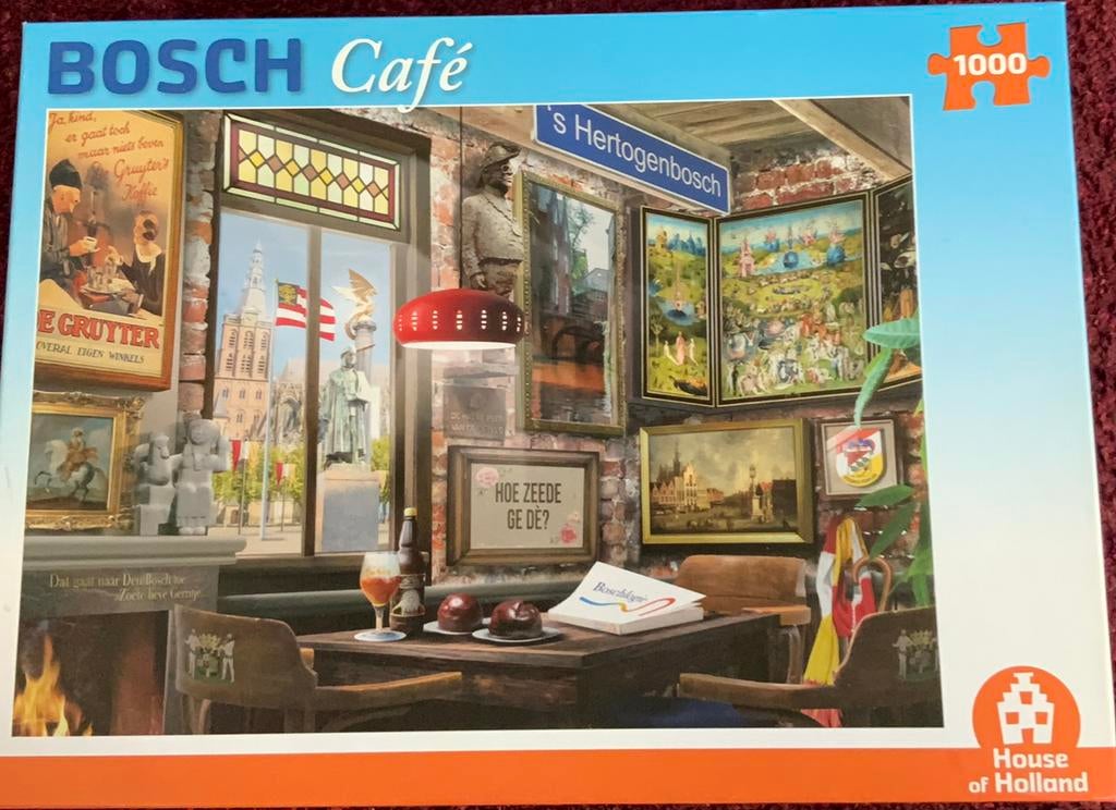 Puzzel Bosch Café 1000 stukjes, Hobby en Vrije tijd, Denksport en Puzzels, Ophalen, 500 t/m 1500 stukjes, Zo goed als nieuw, Legpuzzel