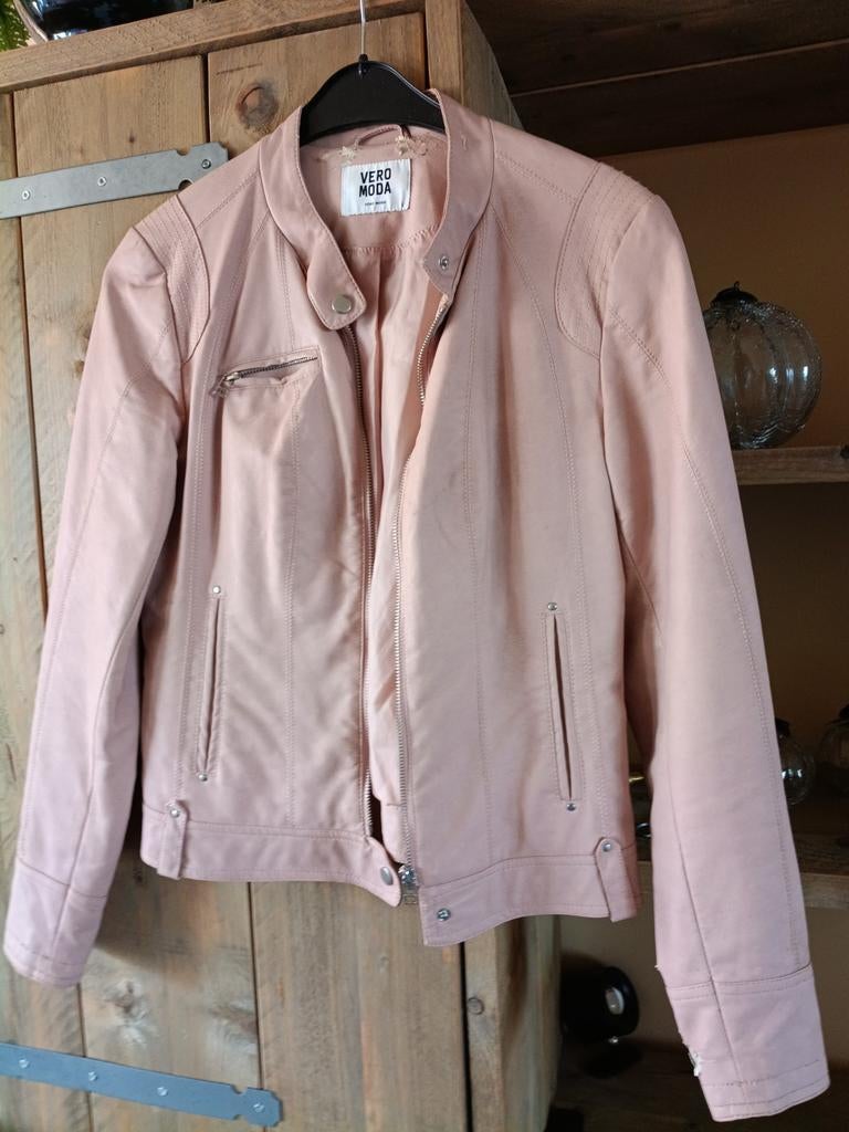 Vero Moda Roze Leren Jasje - Maat L, Vero Moda, Zo goed als nieuw, Roze, Ophalen