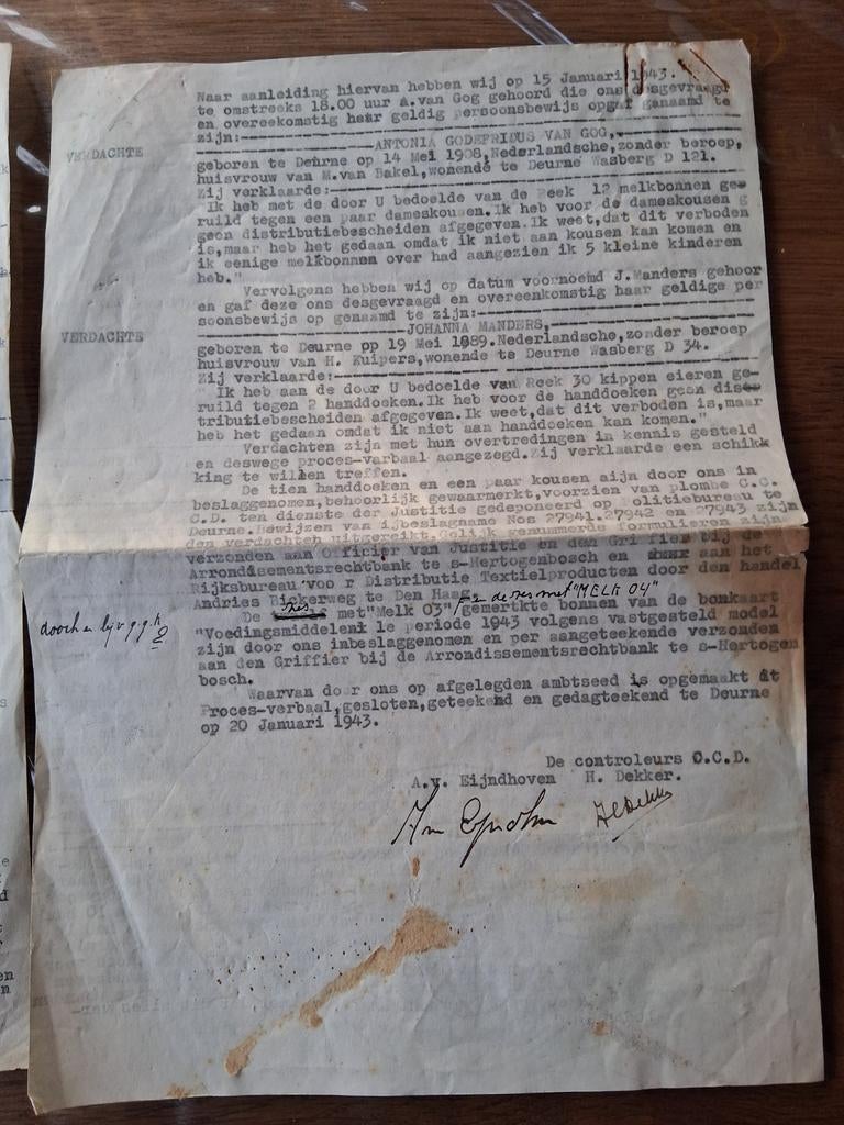 Proces verbaal 1942/1943 Deurne, Verzamelen, Ophalen of Verzenden