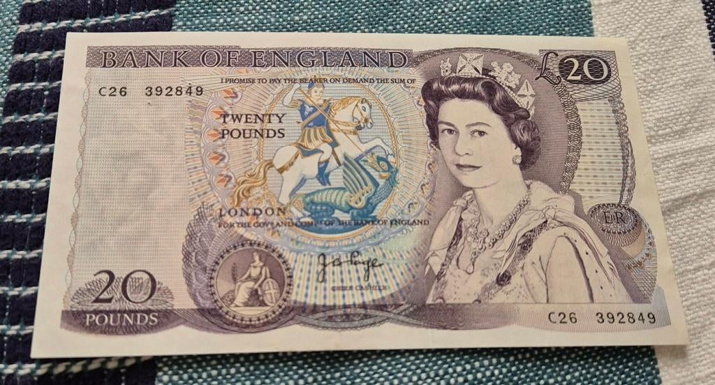 20 Pounds Engeland (William Shakespeare) (1970-1991), Postzegels en Munten, Bankbiljetten | Europa | Niet-Eurobiljetten, Ophalen of Verzenden