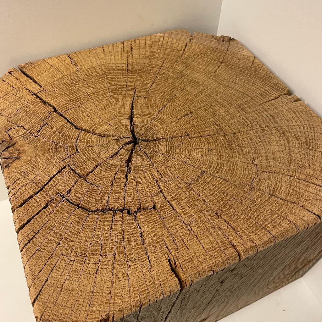 Grote rustieke winddroog eiken sokkel voor beeld/plant/kunst, Huis en Inrichting, Woonaccessoires | Zuilen en Pilaren, Ophalen of Verzenden
