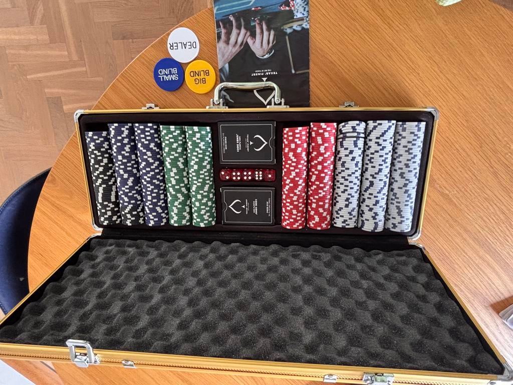 Pokerset in koffer, Vijf spelers of meer, Ophalen, Gebruikt, Reisspel
