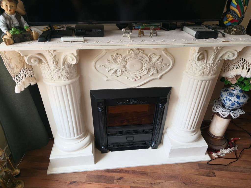 Tv Kast met openhaard., Ophalen of Verzenden, Zo goed als nieuw, Vrijstaande haard, Elektrische haard