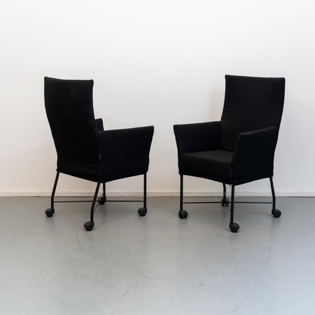 4x Montis Chaplin stoelen uitgevoerd in zwarte stof, Niet ingevuld, Niet ingevuld, Ophalen of Verzenden, Zo goed als nieuw
