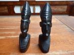2 handgesneden houten buste beeldjes, Afrikaans