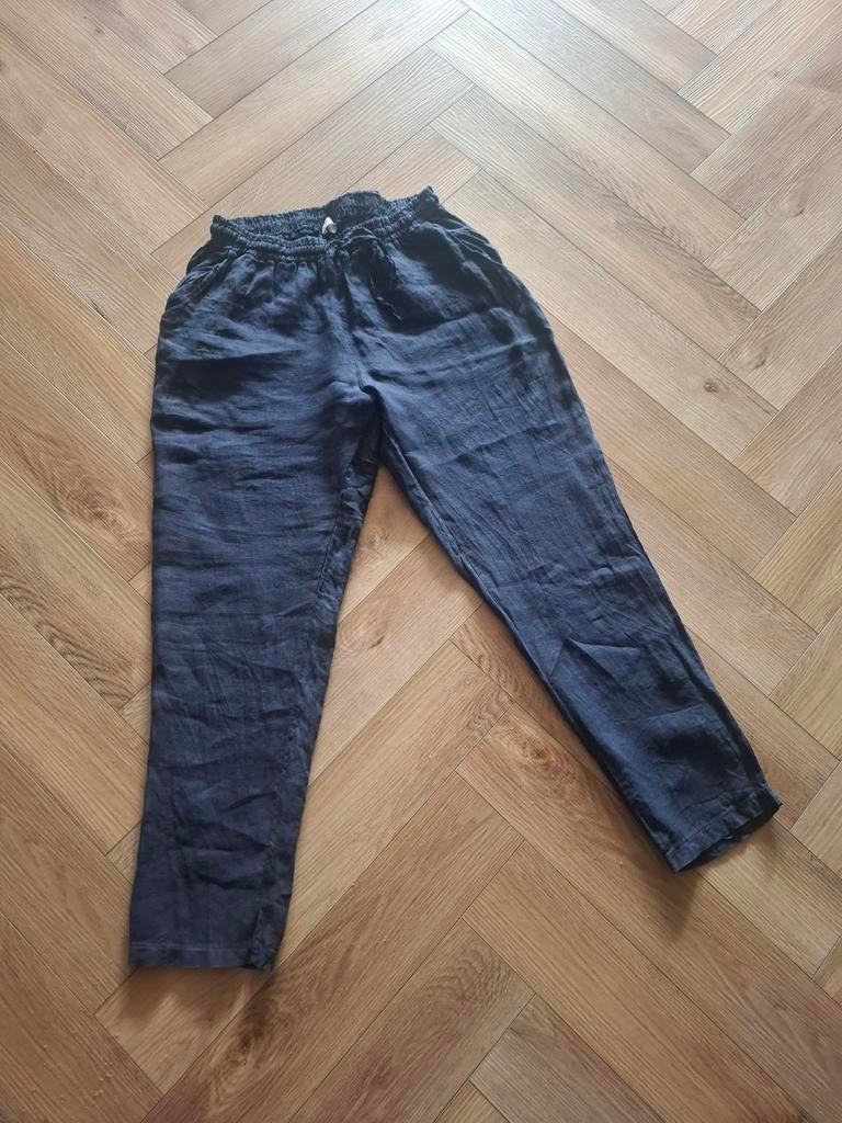 Mooie linnen dunne zomerbroek paprika maat 46, Ophalen of Verzenden, Zo goed als nieuw, Blauw, Overige jeansmaten