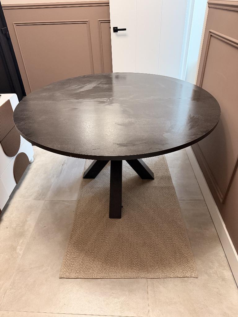 Ronde uitschuifbare eettafel - 130 cm, Ophalen, Gebruikt, Rond, Vijf personen of meer