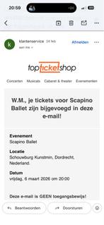 Ballet, Tickets en Kaartjes, Twee personen, Maart, Arrangement, Ballet of Dans