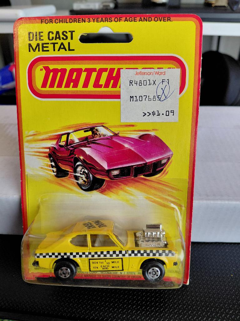 Matchbox #72 Maxi Taxi Ford Capri, Ophalen of Verzenden, Zo goed als nieuw, Auto