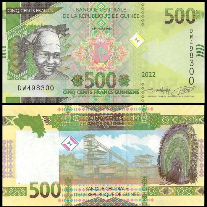 Guinea 2018-2022, 6 biljetten van 500..20.000 Francs (UNC), Postzegels en Munten, Bankbiljetten | Afrika, Setje, Guinee, Verzenden