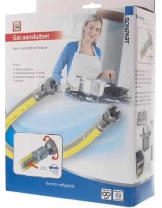 Scanpart gasslang aansluitset 75 centimeter van 49 voor 9, Caravans en Kamperen, Nieuw, Ophalen of Verzenden