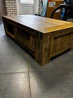 Robuuste houten salontafel met lades, Ophalen, Gebruikt, 100 tot 150 cm, 50 tot 100 cm