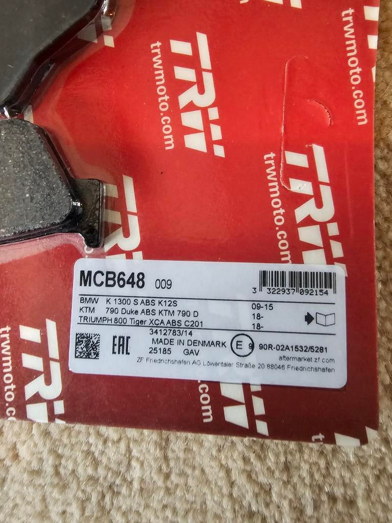 TRW MCB648 motorcycle brake pads – brand new / TRW MCB648 mo, Ophalen of Verzenden, Nieuw, Triumph