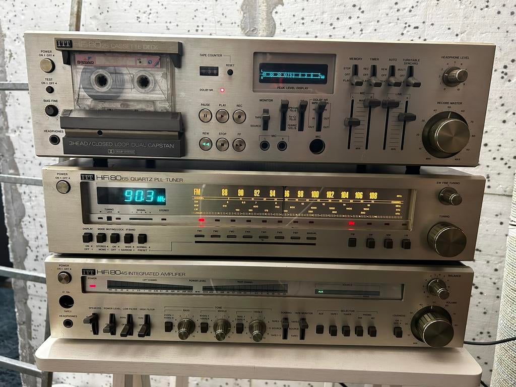 ITT HiFi Set Jaren '80: Versterker, Cassettedeck, Tuner, Overige merken, Gebruikt, Cassettedeck, Losse componenten