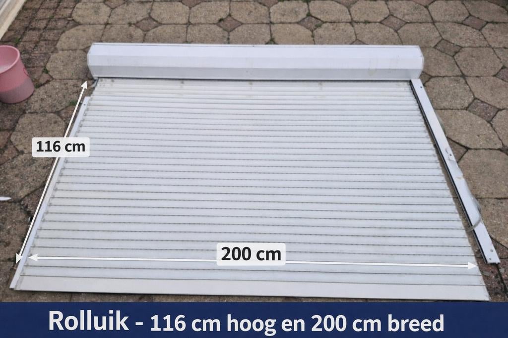 Wit rolluik, Doe-het-zelf en Verbouw, Rolluiken, Ophalen, Gebruikt, 150 tot 200 cm, Wit