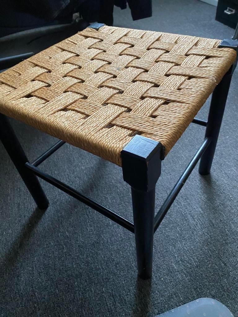 Krukje Gevlochten Vintage, Ophalen, Gebruikt, Hout