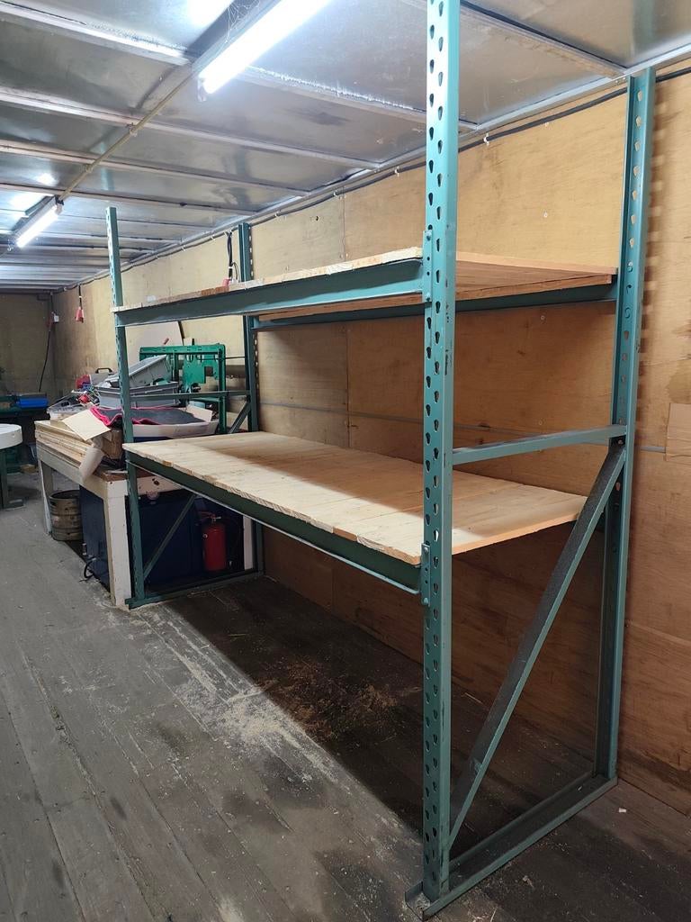 Robuust magazijnrek B2750xD900xH2350 met houten liggers, Ophalen