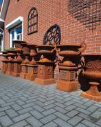 Gietijzeren tuinvazen tuinvaas bloempot bloembak op sokkel, Tuin en Terras, Tuinvazen, Ophalen of Verzenden, Nieuw