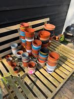 Partij kweekpotjes / stekpotjes / binnenpotjes - 160+ stuks, Ophalen, Kunststof, Rond, Zo goed als nieuw