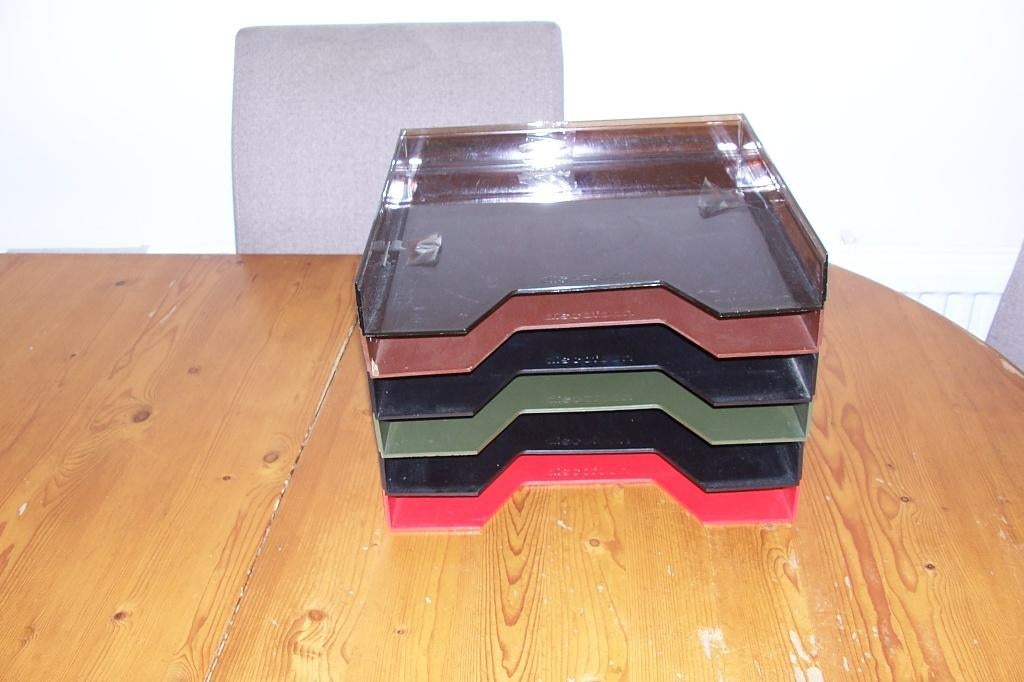 6 plastic bakken voor lp's van discofoon, Ophalen of Verzenden, 1960 - 1969, Gebruikt, 12 inch