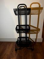 Zwarte trolley / keukenkar / badkamerrek, Ophalen, Gebruikt