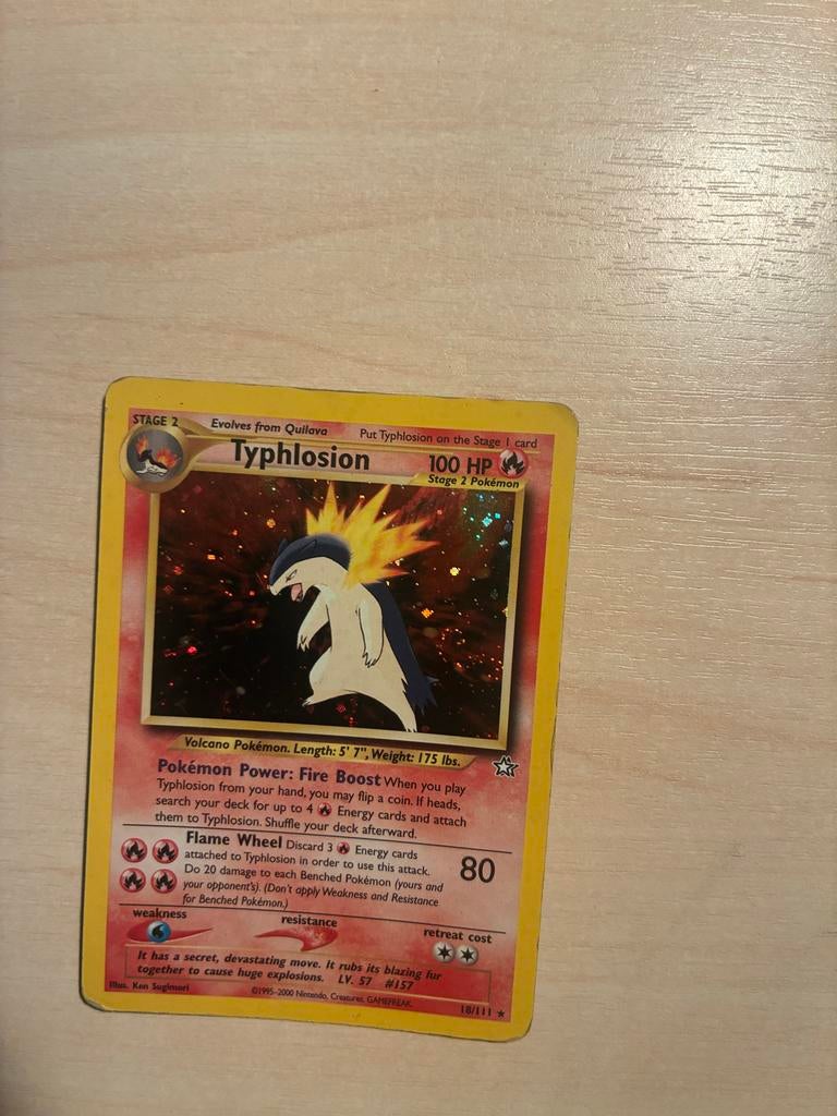 Typhlosion Neo Genesis 18/111 Pokémon Kaart, Ophalen of Verzenden, Gebruikt, Losse kaart