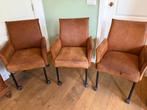 Drie leren eetkamerstoelen, Ophalen, Gebruikt, Overige kleuren, Drie