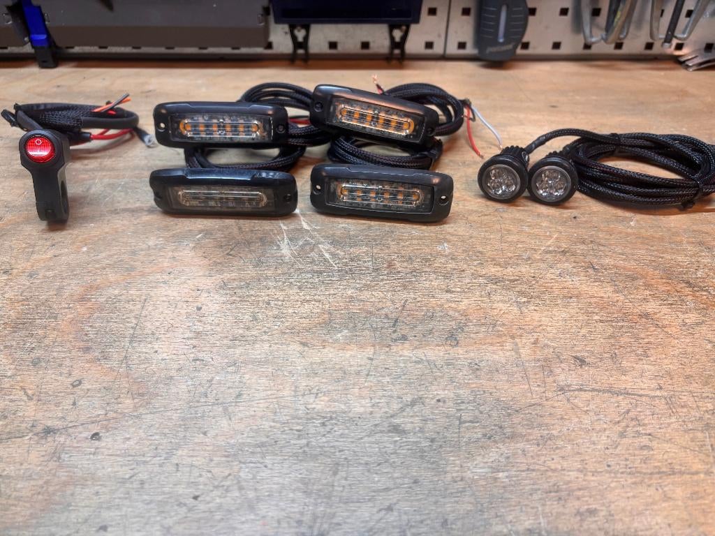 Amber / oranje LED flitsers flitslampen motor begeleiding, Ophalen of Verzenden, Zo goed als nieuw