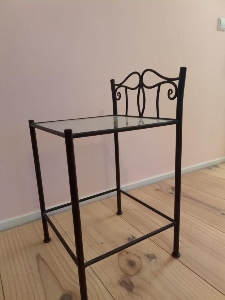 Nachtkastje, mooie stijl met glasplaat, Ophalen, Minder dan 45 cm, 55 tot 70 cm, Glas