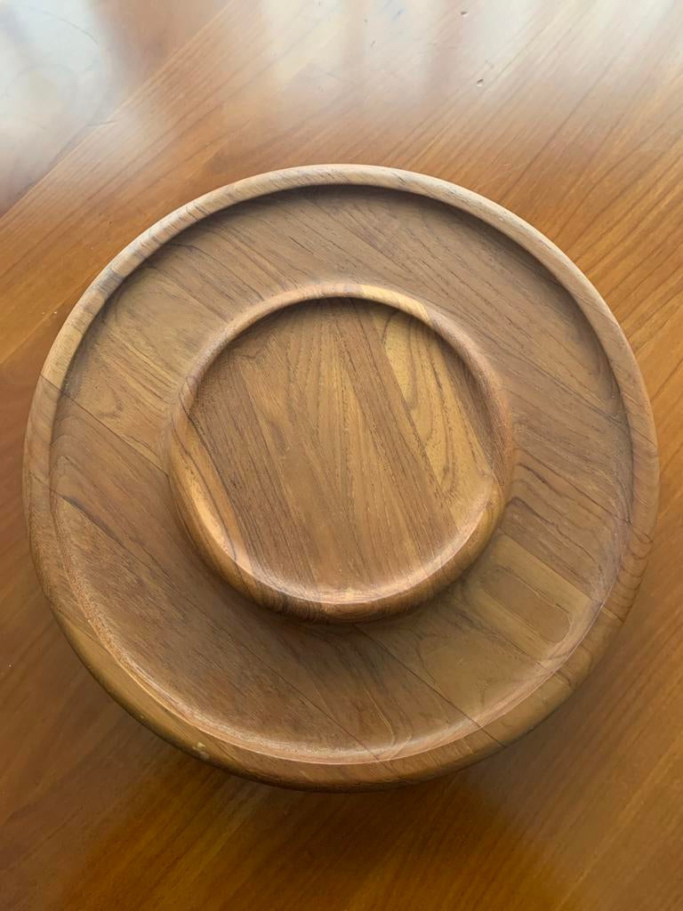 Houten schaal draaiplateau., Huis en Inrichting, Gebruikt, Schaal, Rond, Ophalen of Verzenden