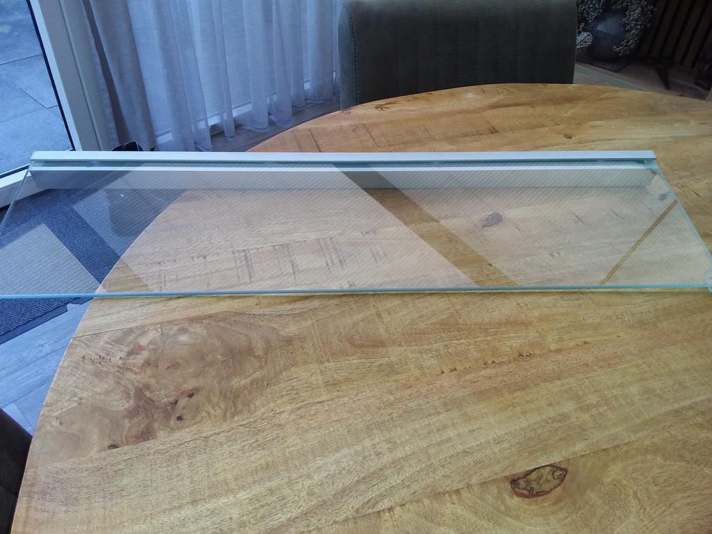 Glazen wandplank met aluminium profiel - 80 cm, Ophalen, Zo goed als nieuw