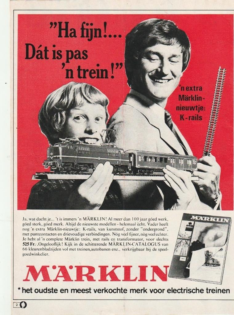 Retro reclame 1972 Märklin modeltrein jongetje ha fijn, Verzenden, Overige typen