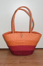 Leuke rieten strandtas / boodschappenmand tas shopper mand, Sieraden, Tassen en Uiterlijk, Verzenden, Zo goed als nieuw, Oranje