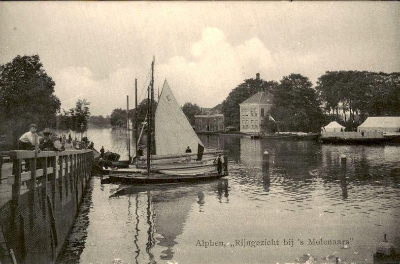 Alphen - Rijngezicht bij 's Molenaars, Ophalen of Verzenden, 1920 tot 1940, Ongelopen, Zuid-Holland