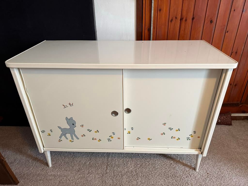 Vintage Baby Commode & Ledikant Jaren 60, Gebruikt, 100 cm of meer, Minder dan 50 cm, Commode