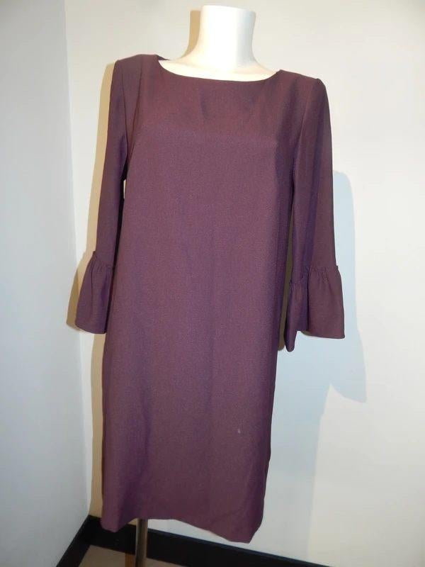 Ladress aubergine kleurige jurk onderkant mouw uitlopendM, Maat 38/40 (M), Verzenden, Paars, Zo goed als nieuw