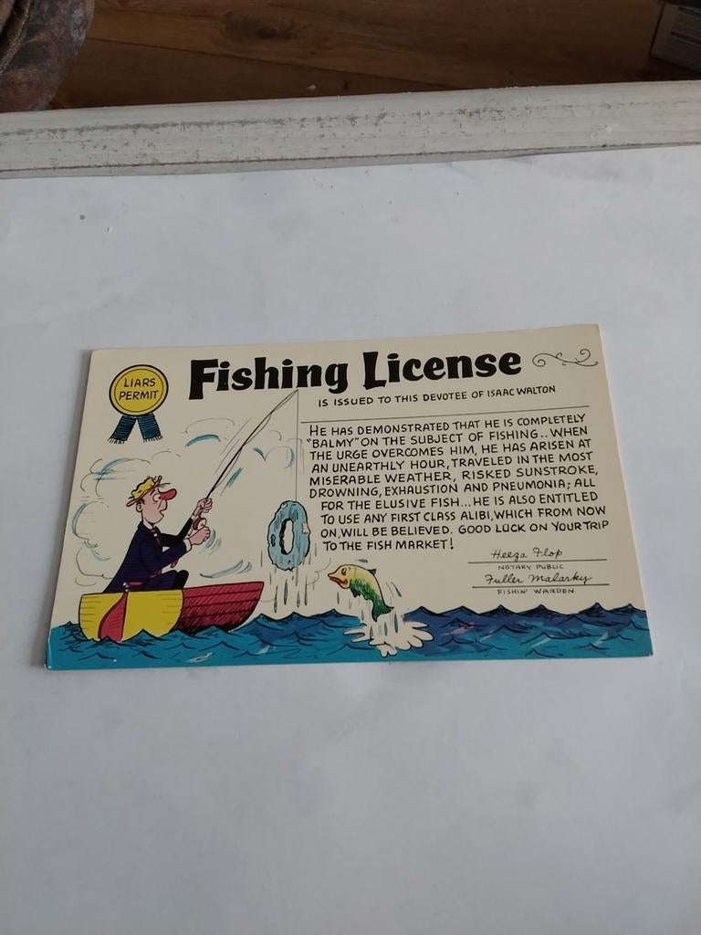 FISHING LICENSE.     VISSER, Ophalen of Verzenden, Voor 1920, Sterren en Beroemdheden