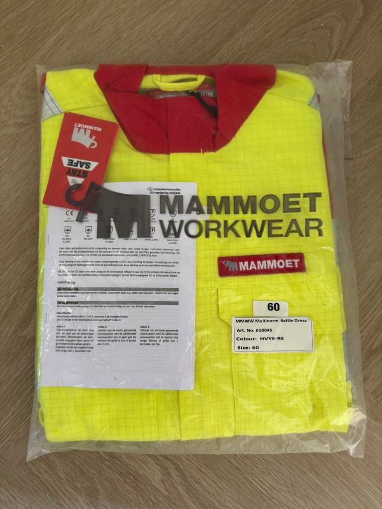 Mammoet Jas Brandwerend Maat 60 NIEUW, Ophalen of Verzenden, Nieuw, Heren, Jas