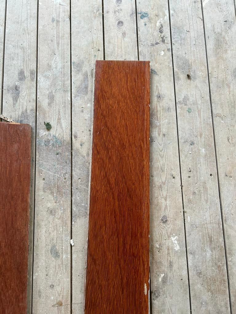 Tropisch hardhout parket 40m^2, Ophalen, Gebruikt, Vloerdelen of -planken, 10 m² of meer