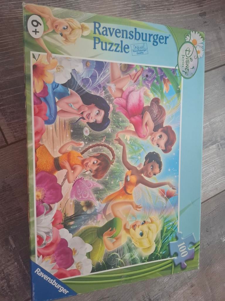 2 Puzzels - Disney Feeën & Kittens (100 st), Ophalen, Meer dan 50 stukjes, Zo goed als nieuw, 6 jaar of ouder