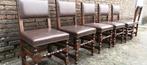 6 RAC Royal antiek eetkamer stoelen leder, Ophalen