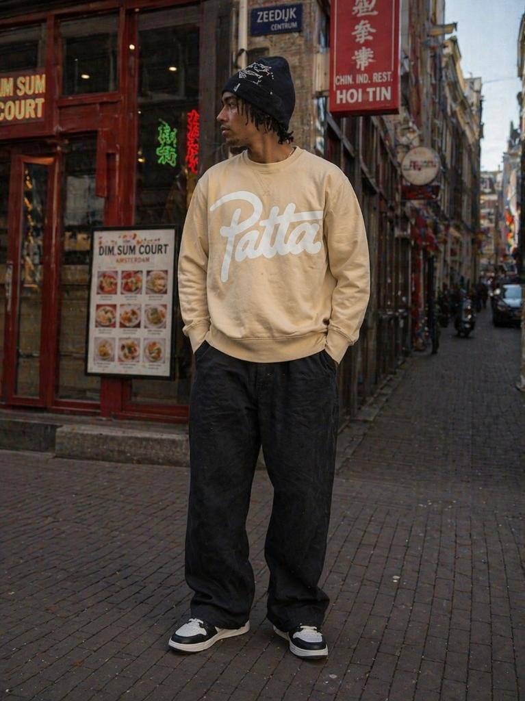 Patta crewneck sweater | L, Maat 52/54 (L), Beige, Ophalen of Verzenden, Patta