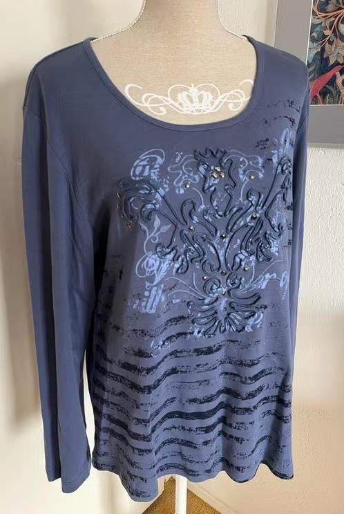 Loree blauwe top maat 46[v], Kleding | Dames, Tops, Blauw, Maat 46/48 (XL) of groter, Ophalen of Verzenden, Zo goed als nieuw