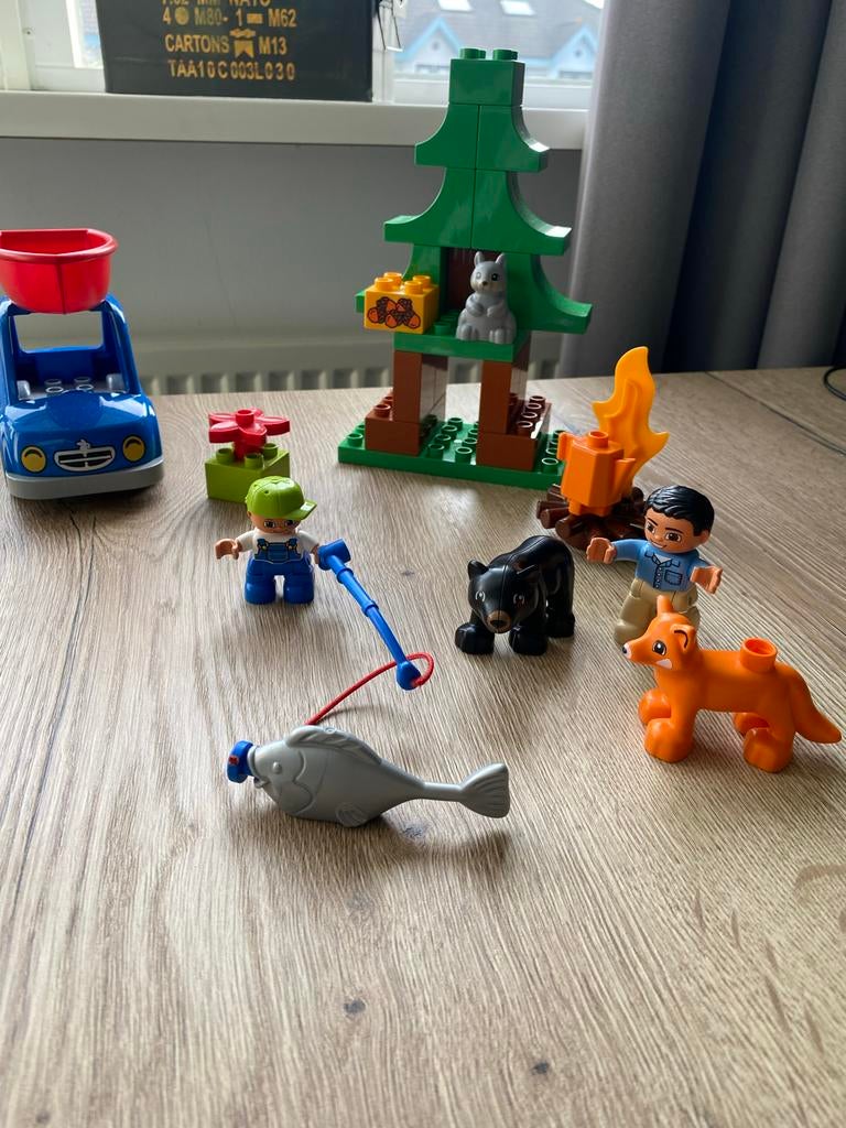 Duplo 10583 Vissersavontuur met beer en vos, Ophalen of Verzenden, Zo goed als nieuw, Complete set, Duplo