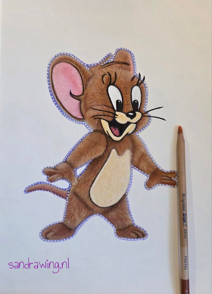Pasteltekening van Jerry (Tom & Jerry), Ophalen of Verzenden