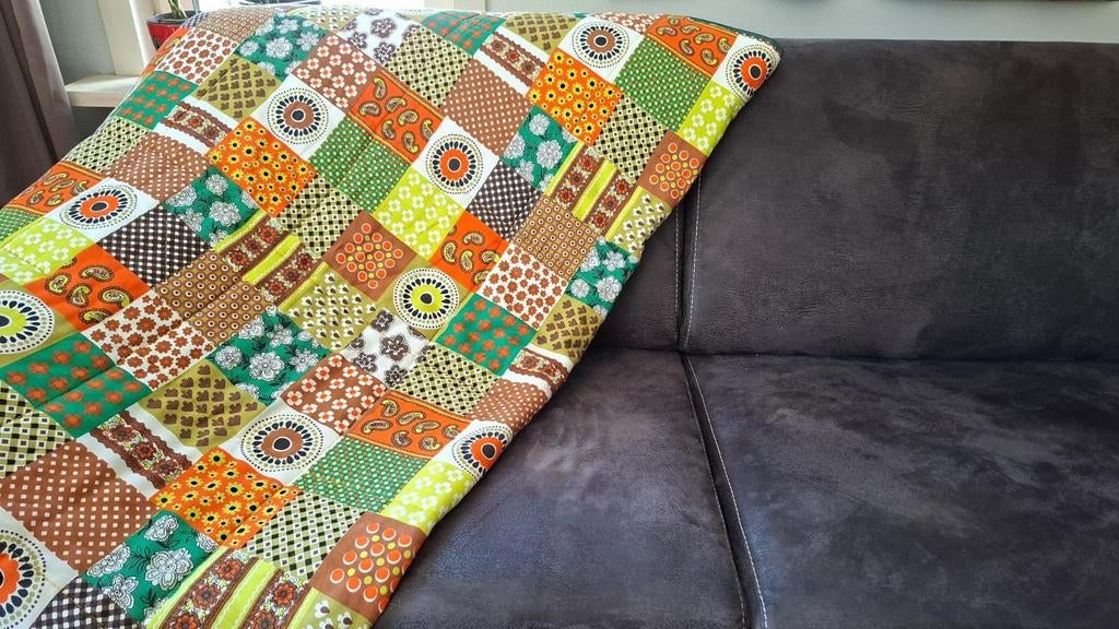 Originele Vintage Sprei Quilt - 1.30m x 1.90m, Ophalen of Verzenden, Gebruikt, Tweepersoons, Deken of Dekbed